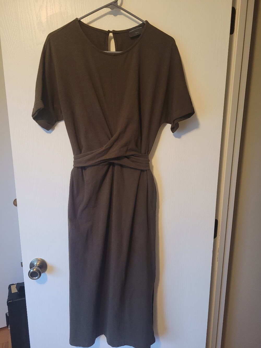 Olive Tie-Waist Midi Dress - Women